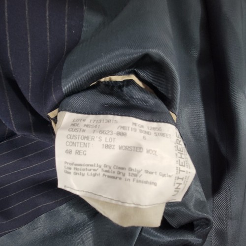 Burberry London Blazer Mens 40R Navy Worsted Wool double vented Union Made USA - Picture 7 of 16