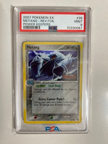 Pokemon Karte Metang 35/108 Holo Reverse 2007 ex Power Keepers Psa9 Mint