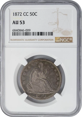 1872-CC Seated Liberty Half 50c AU53 NGC 949497-3