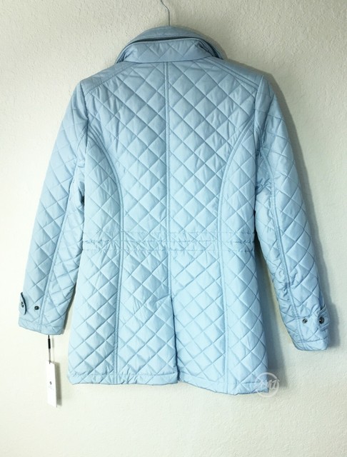 NWT Calvin Klein Women's Diamond-Quilted Jacket Light Blue Size S | eBay