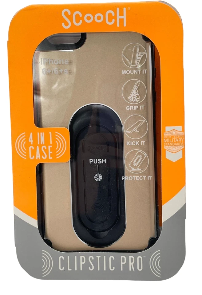 Scooch 4 in 1 Clipstic Pro Case for iPhone 6 Plus /6S Plus, Gold - Image 2 of 4