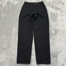 Eddie Bauer Jeans Womens 12 Tall Black Tapered Leg Lined Dark Wash Denim Outdoor