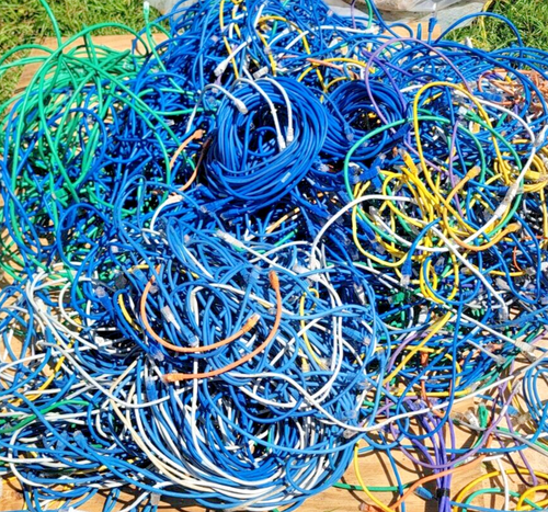 LARGE LOT OF 60 LBS OF RJ-45, CAT-5, 5E, ETHERNET CABLES, VARIOUS LENGTHS, USED - Picture 4 of 12