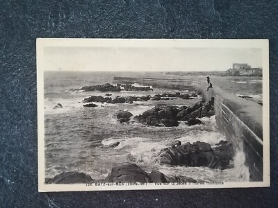 XH372 CPA um 1920 - Batz sur mer - der Pier bei steigender Flut - belebt