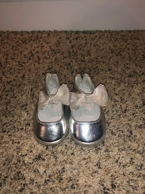 silver baby booties