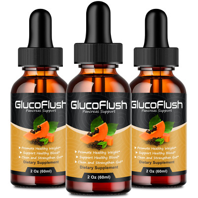 (3 Pack) Glucoflush Liquid Drops - Healthy Blood Sugar Support Advanced Formula