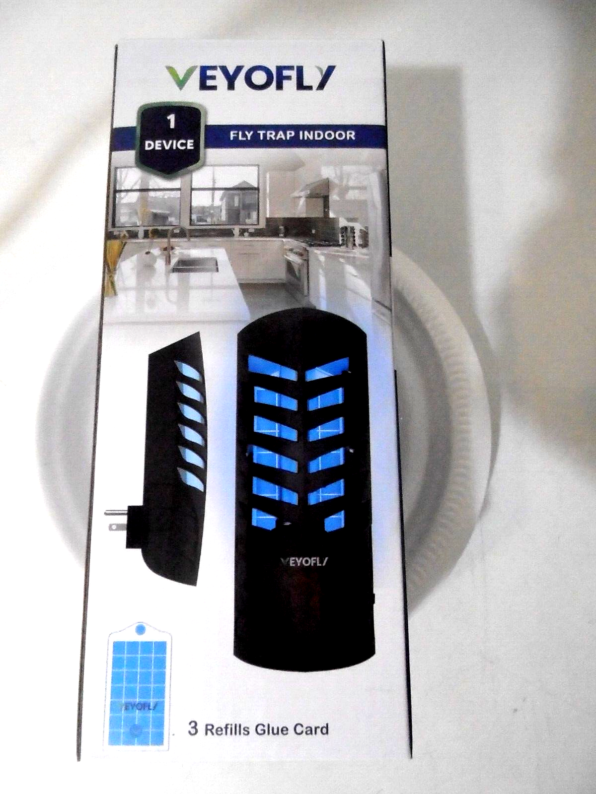 VEYOFLY Fruit Fly Traps for Indoors, Fly Trap Indoor, (1 Device + 3 Refills) NIB