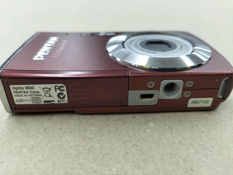 Pentax Optio M30 Digital Camera 7.1MP 3x Optical Zoom Wine Red Used From Japan - Image 4 of 4