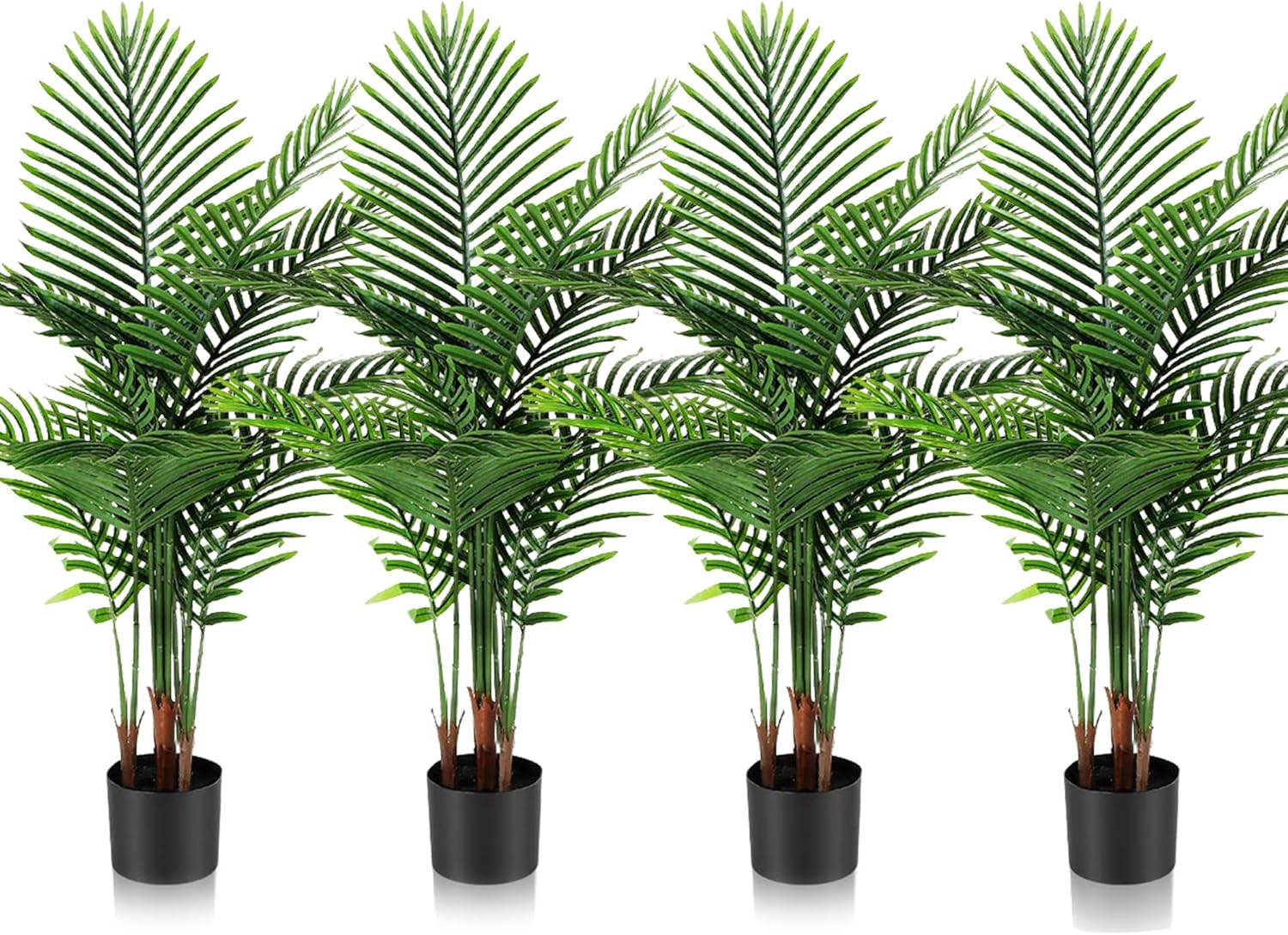 4 Pack 3Ft Artificial Areca Palm Trees Fake Plants Decor  