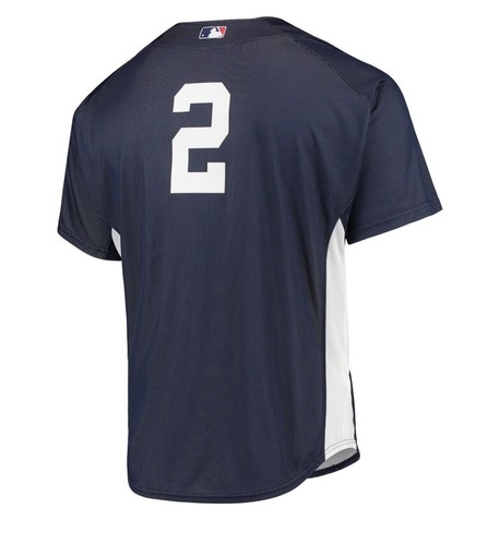 Mitchell & Ness New York Yankees #2 Derek Jeter BP Jersey Blue Men's Size 2XL - Picture 16 of 16