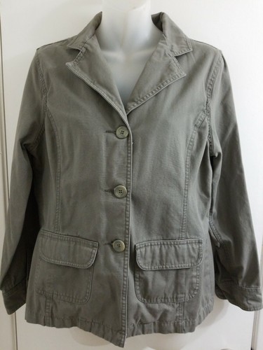 Chaqueta ligera para mujer Sonoma verde oliva 100 % algodón 2 bolsillos talla pequeña - Imagen 2 de 5