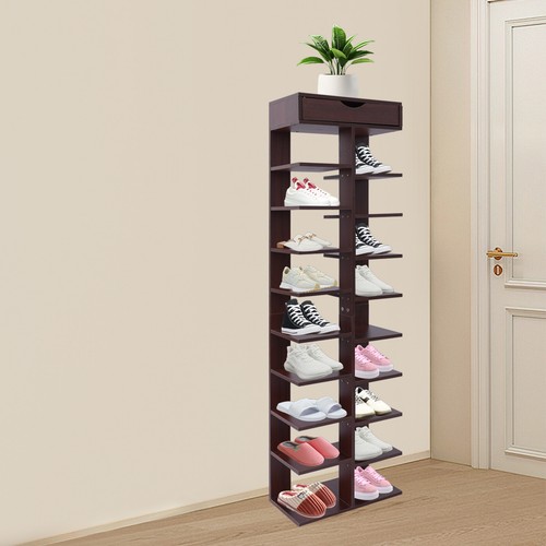 10 Tier Vertical Shoe Rack, Free Standing Shoe Storage Rack, Modern Shoe Rack - Picture 20 of 21