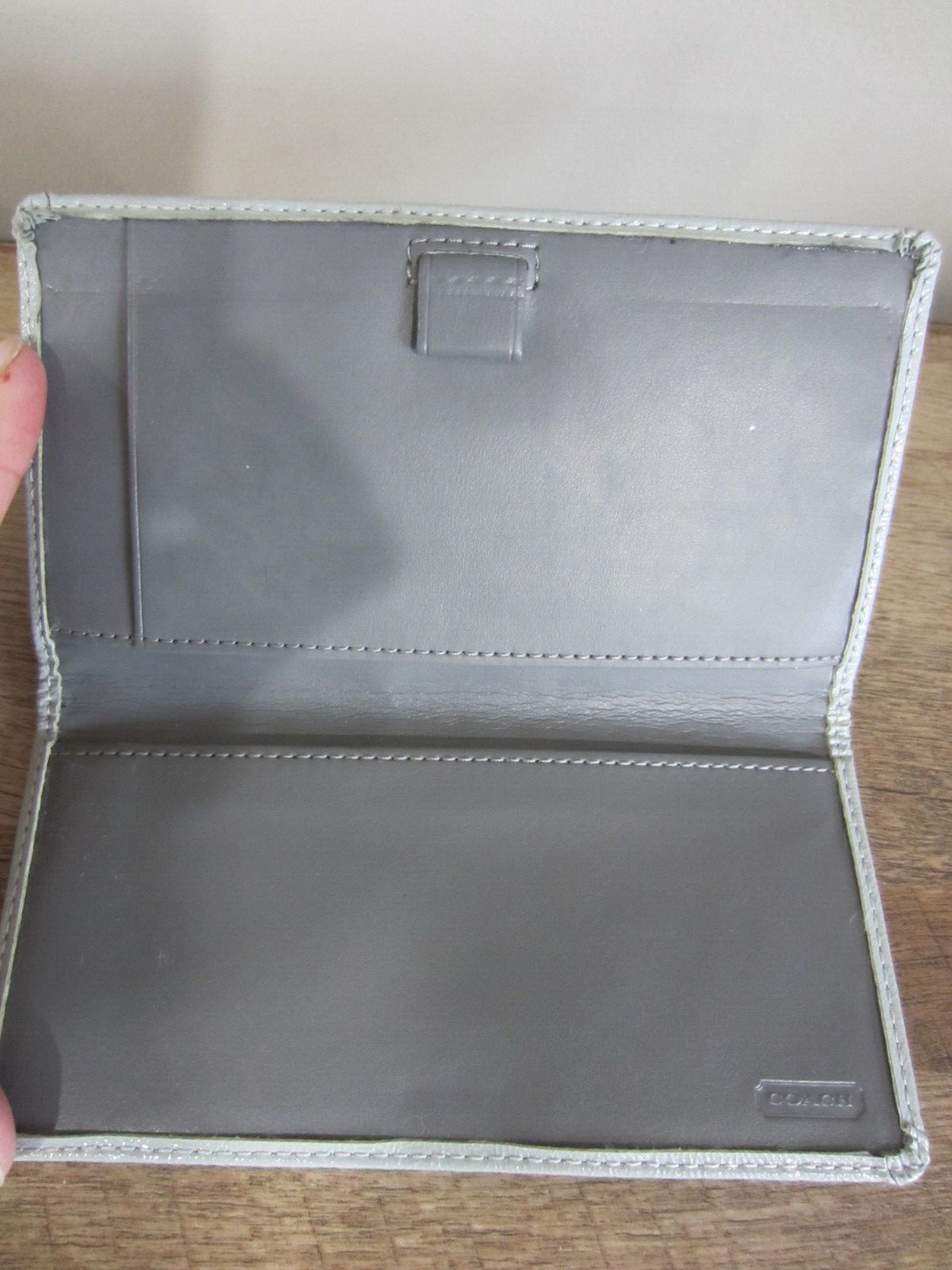 Coach Vintage Check Book Cover Holder Silver Gray Fab… Gem