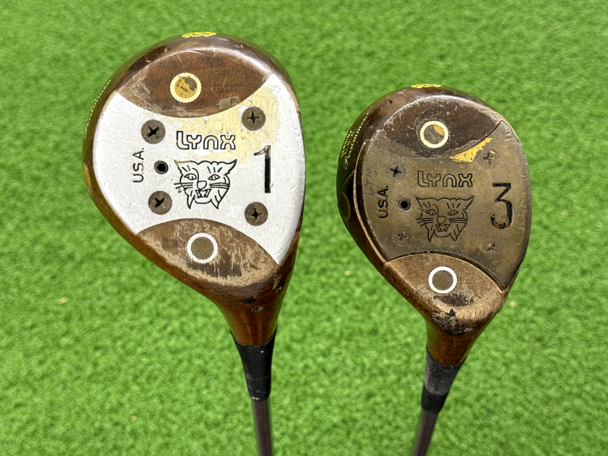 USED Lynx Golf USA Genuine Persimmon DRIVER & 3 WOOD SET Right