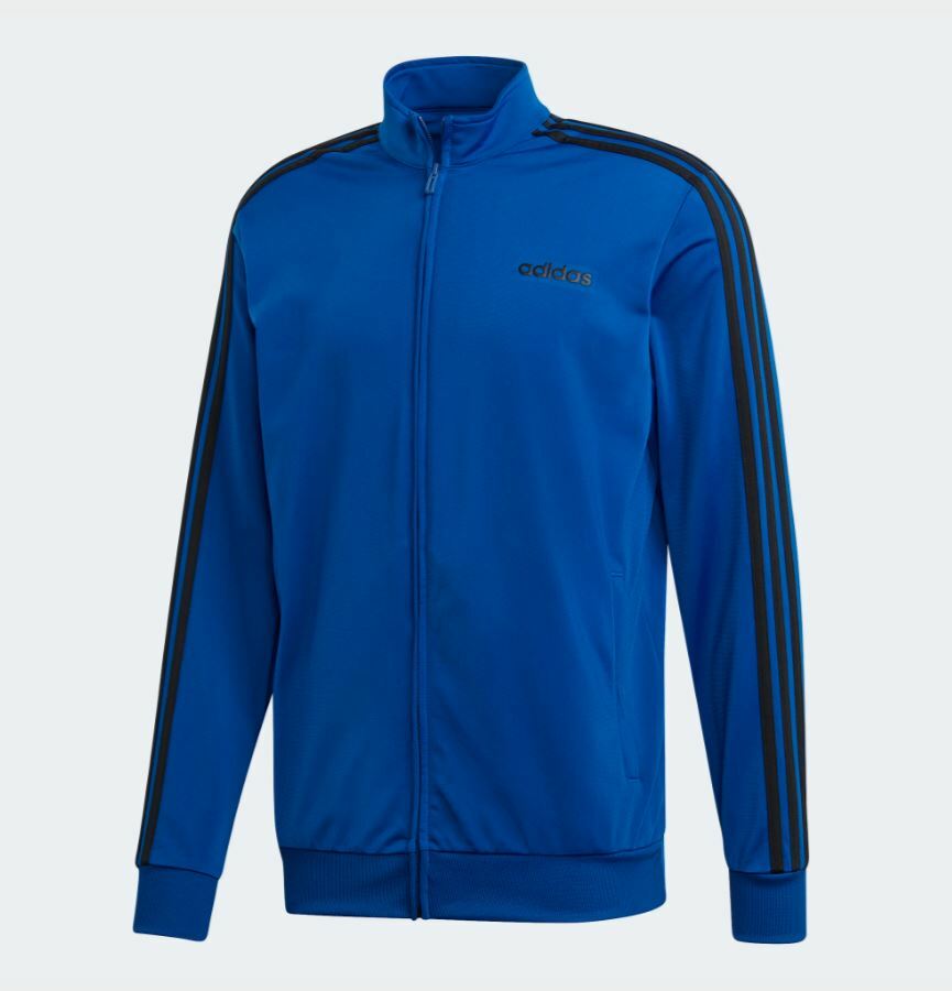 NEW ADIDAS MEN'S ESSENTIALS 3 STRIPES TRICOT TRACK JACKET~ SMALL