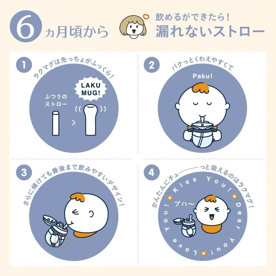 COMBI Taza Bebé Taza A Prueba de Fugas Pajita 340ml Tulipán Modelo 25 Taza Japonesa Serie Nueva Foto 4 de 4