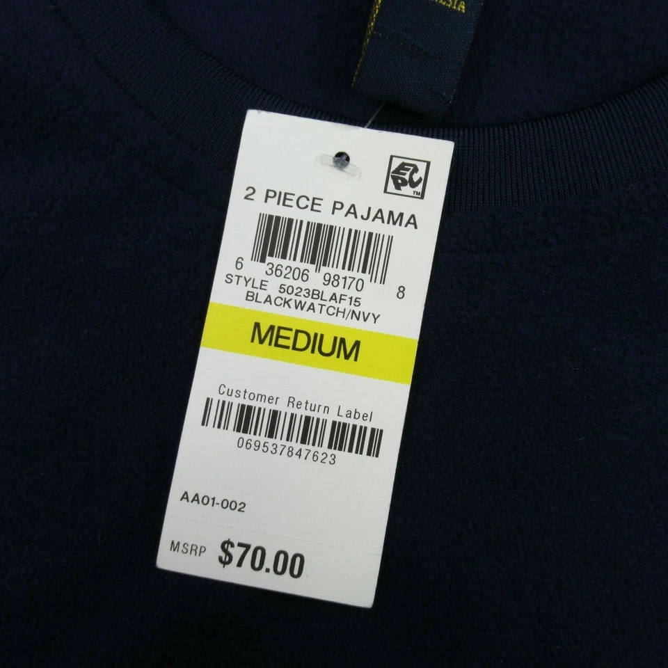 Prendas para dormir Club Room para hombre azul medio mangas largas cuello redondo solamente  Foto 3 de 4