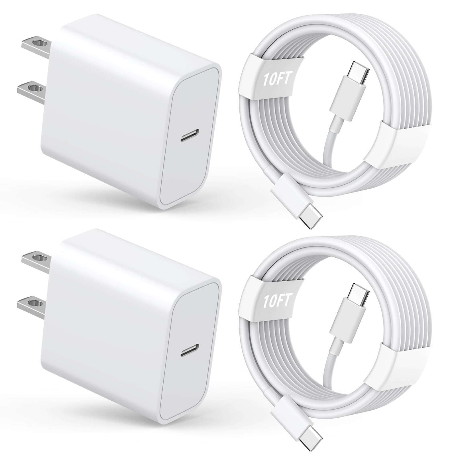 iPhone 15 Pro Max 20W Fast Charger Type C Cable 2 Pack-image