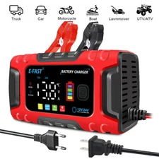 12V/24V 10A Car Battery Charger Smart Maintainer for Truck Boat AGM Lifepo4 Moto