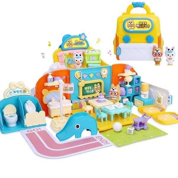Pororo Pet School Bag Play Set with 2 Figure Kids Toy - 뽀로로 펫