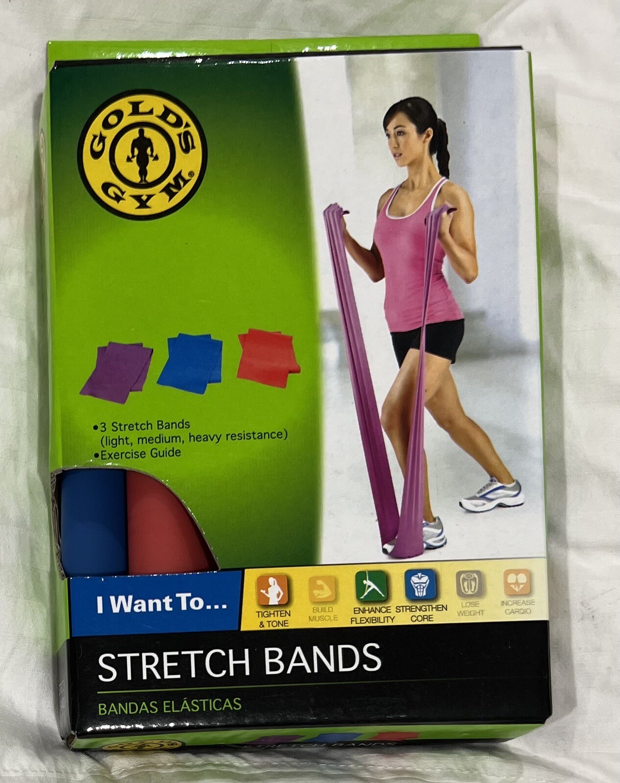 Gold&rsquo;s Gym STRETCH BANDS NIB Medium And Heavy Bands