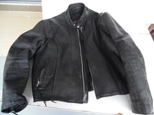 Men's Hot Leathers Motorcycle Jacket  Size 50 zip and snap Black