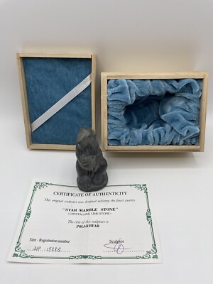 Polarbär Bär Figur Star Marble Stone Polar Bear Canada Alaska Stein Geschnitzt