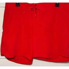 Athleta Board Shorts Red Drawstring Pockets Athletic Swim Outdoors Women's 12