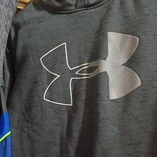 Under Armour Boys YLG Black Fleece Pullover Hoodie Long Sleeve Loose Fit