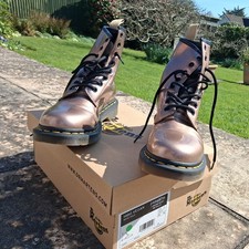 Dr Martens Vegan 1460 Metallic Ankle Boots Rose Gold Women’s Size 5 Doc Martens