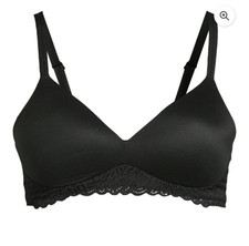 NWT No Boundaries Bra Light Lift Lace Wirefree T-shirt Women Black Soot Sz XXXL