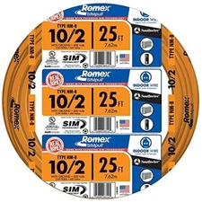 Southwire 28829021 25' 10/2 with ground Romex brand SIMpull residential indoor e
