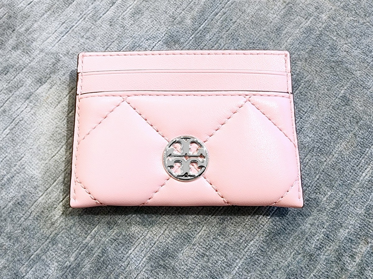 New Tory Burch Willa Pink Soft Quilt Leather Card Case 165934 $128