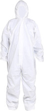 Pack of 5 Disposable Protective Coverall with Hood, Elastic Cuff for Spray Paint
