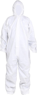 Pack of 5 Disposable Protective Coverall with Hood, Elastic Cuff for Spray Paint
