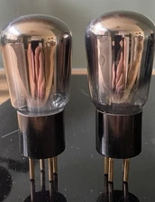 2 closly machted rare Telefunken Ultra liniar direct heated triode DHT test NOS