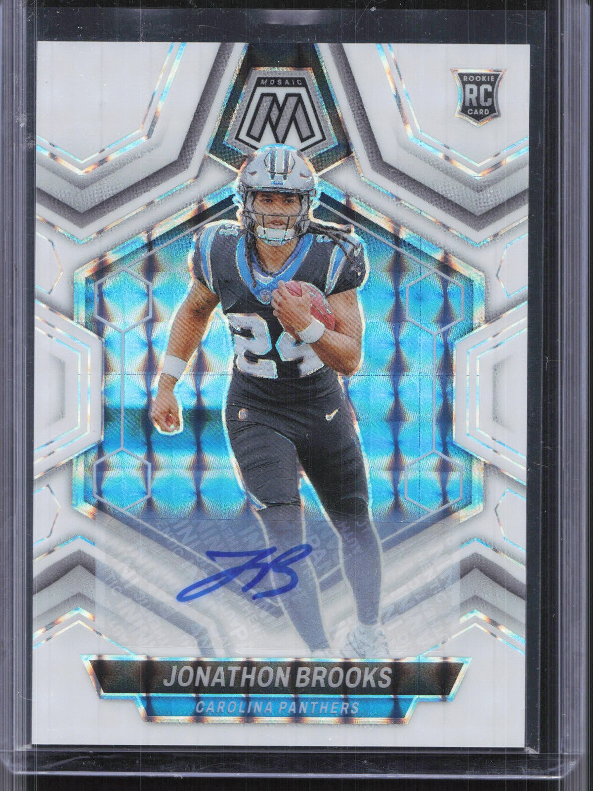 2024 Panini Mosaic #345 Jonathon Brooks Rookie Autographs Mosaic White