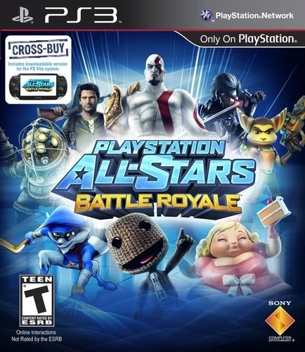 PLAYSTATION ALL-STARS BATTLE ROYALE (PS3) DISC + CVRART - NO CASE OR MANUAL - VG