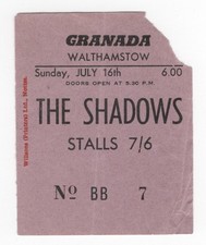 The Shadows 71661 London Granada Mega Rare Ticket Stub Cliff Richard Drifters