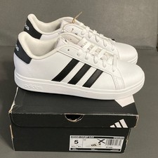 Adidas Grand Court 2.0 White Sneakers with Black Stripes women  s 5