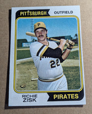 Sharp 1974 Topps #317 Richie Zisk Pittsburgh Pirates Baseball Card-EX+/NM