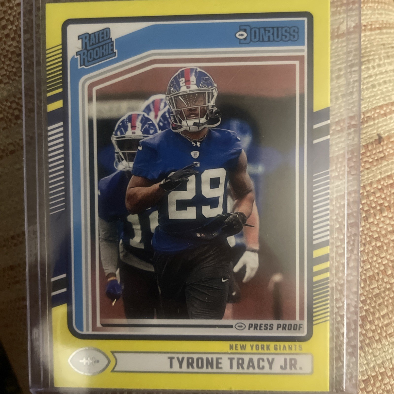 2024 Panini Donruss - Rated Rookie Tyrone Tracy Jr. #364 Press Proof Yellow (RC)