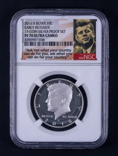 2016-S Silver Kennedy Half Dollar Proof NGC PF70 Ultra Cameo Early Release BB038