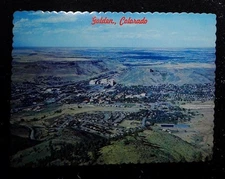 Golden Colorado Aerial View Vintage Deckle Edge Postcard 4x6 Not Posted