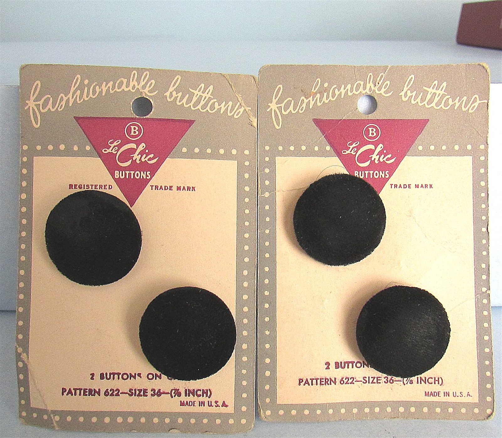 30 BUTTON Fabric Pad Back 4 on Le Chic Card Vintage