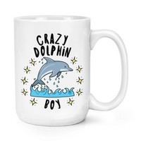 VerrüCkte Delphin Jungen Stars 426Ml Groß Becher Tasse Tiere Scherz Sohn Kinder