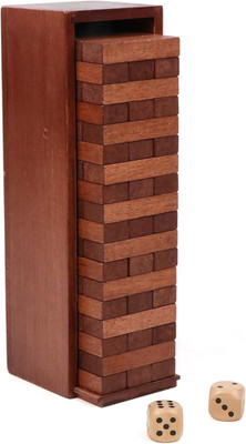 Wooden Tumbling Tower, 54PCS Blocks Stacking Games for Party, Camping, Outdoor G