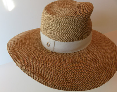 Eric Javits Daphne Fedora Packable UPF 50+ Straw Hat Natural/White Squishee