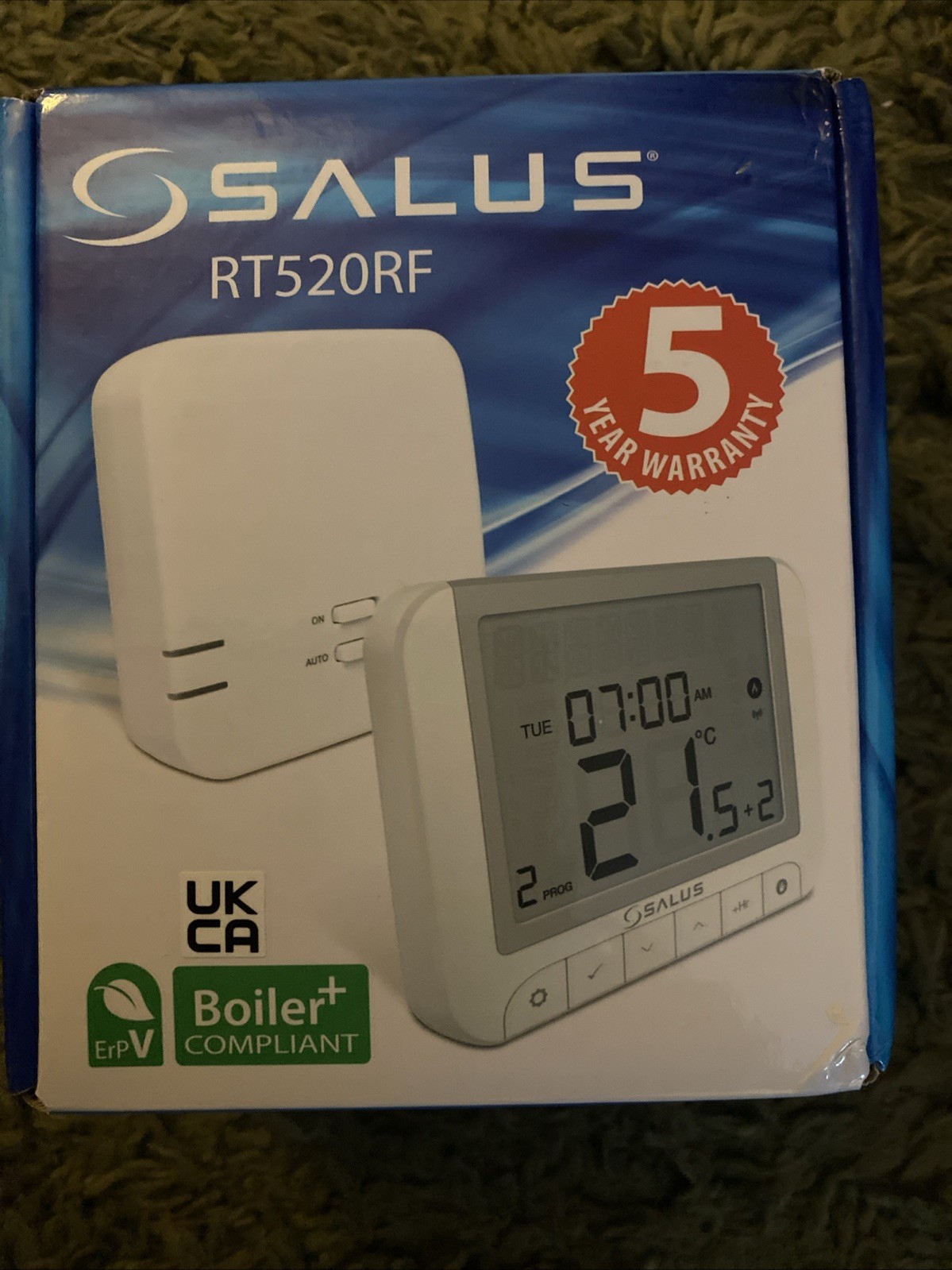 Salus RT520RF Boiler Plus Compliant 7 Day 5/2 Programmable Thermostat - White