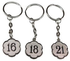 Age Number 16th 18th 21st Keyring Birthday Key Ring